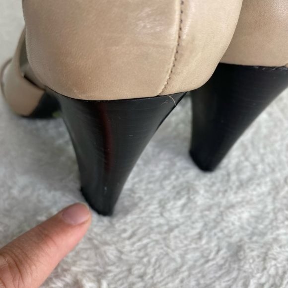 ME TOO Size 9 DIXIE BEIGE Gladiator Leather High Heel Sandal Open Toe Shoes - Picture 7 of 15